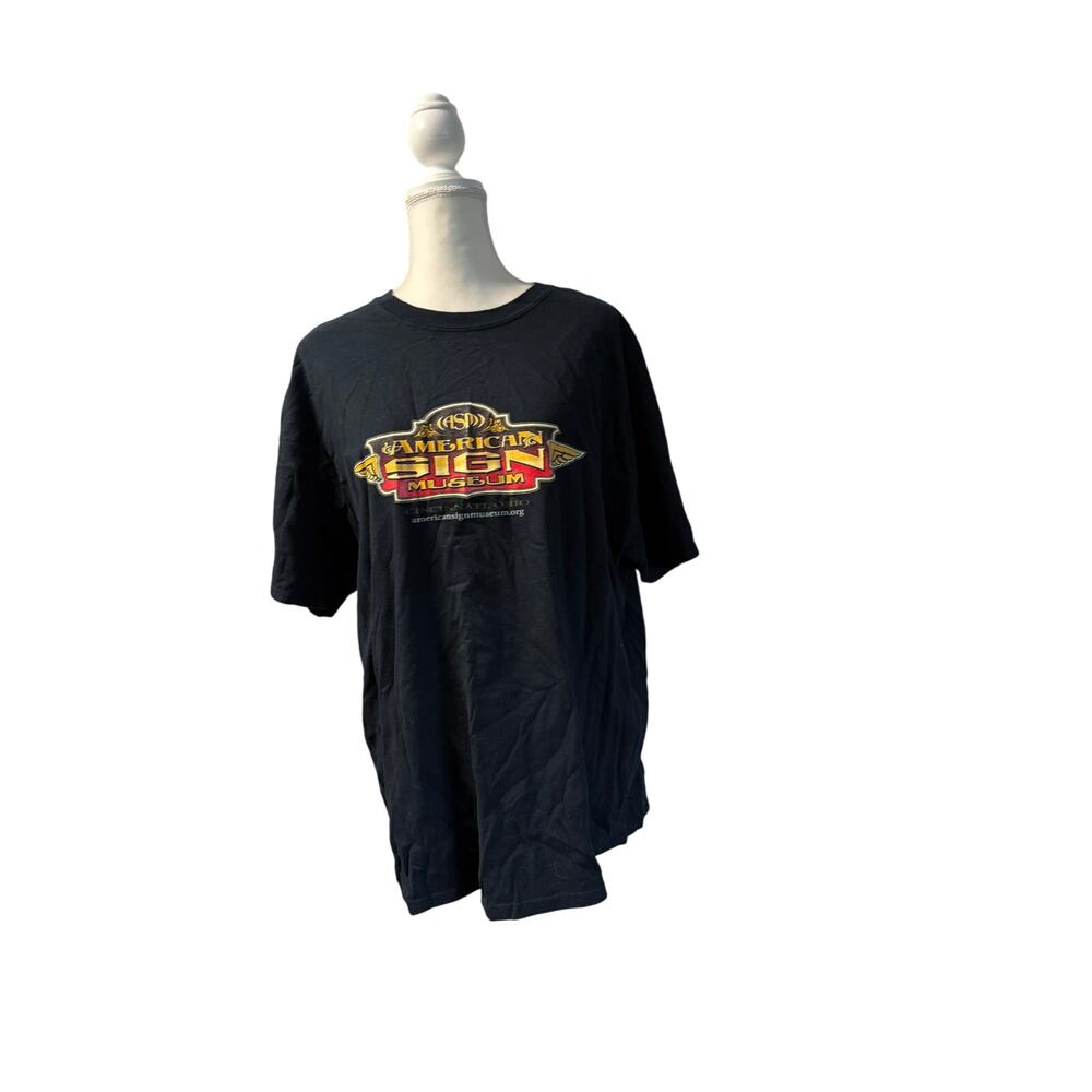 Vintage 90s American Sign Museum Cincinnati Ohio - Black - XXL 2XL - T Shirt